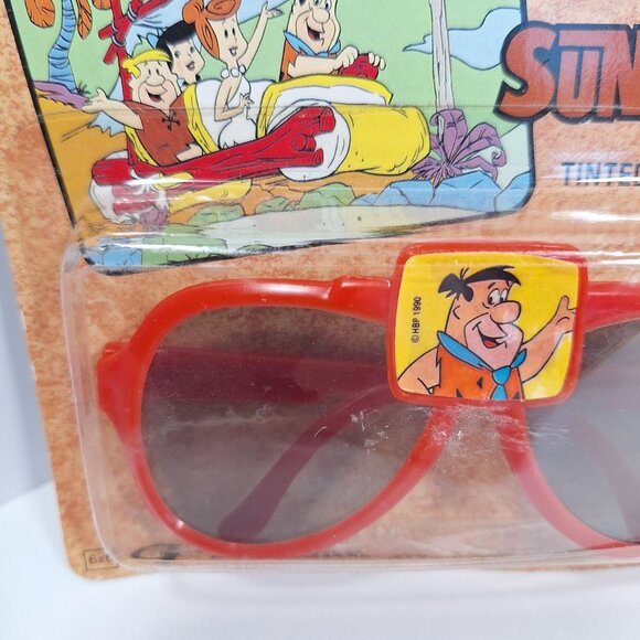 Fred Flintstones Sunglasses 1990 Red Vintage Sealed Tinted Plastic - Picture 2 of 8